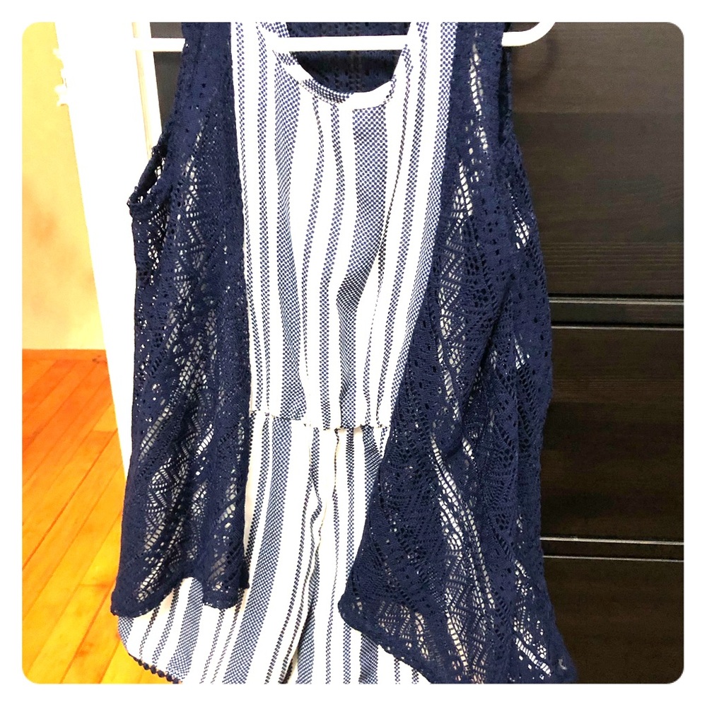 Girls romper with lace jacket